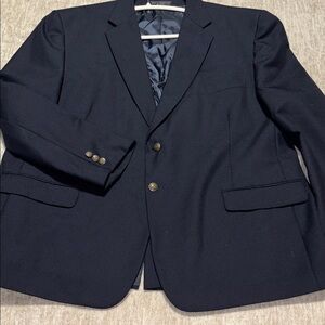52 regular wool blend Navy Blue Blazer Mens 2x 3x brass buttons Boat House Row